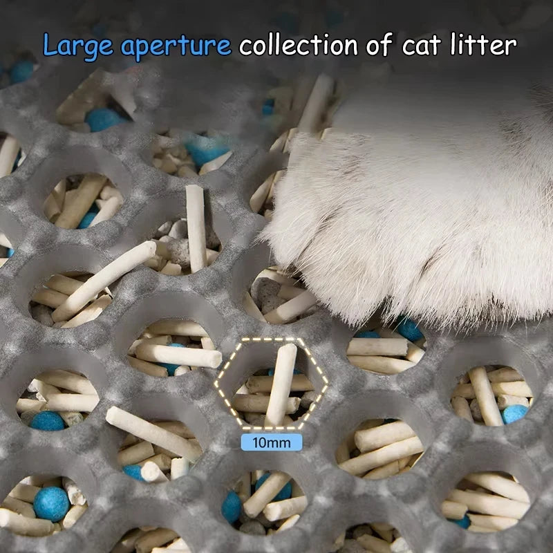Cat Litter Mat Double Layer Waterproof Urine Proof Trapping Mat Easy to Clean Non-Slip Toilet Pad Cat Scratch Pad Large Foot Pad