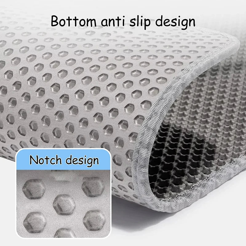 Cat Litter Mat Double Layer Waterproof Urine Proof Trapping Mat Easy to Clean Non-Slip Toilet Pad Cat Scratch Pad Large Foot Pad