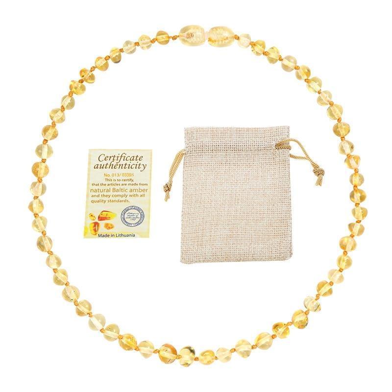 Colar De Âmbar Báltico Polido / 33 Cm - Frete Gratis - Preços ao Alcance