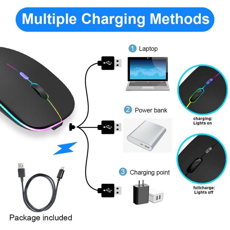 Mouse Wireless Bluetooth RGB Recarregável iMice - Preços ao Alcance