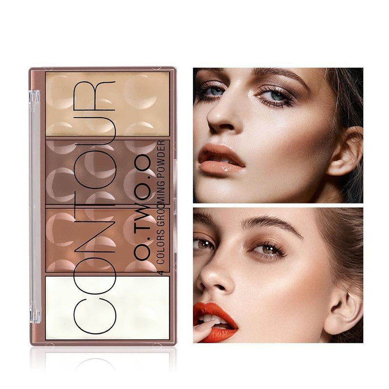 Paleta de Contorno Facial O.TWO.O 4 Cores - Preços ao Alcance