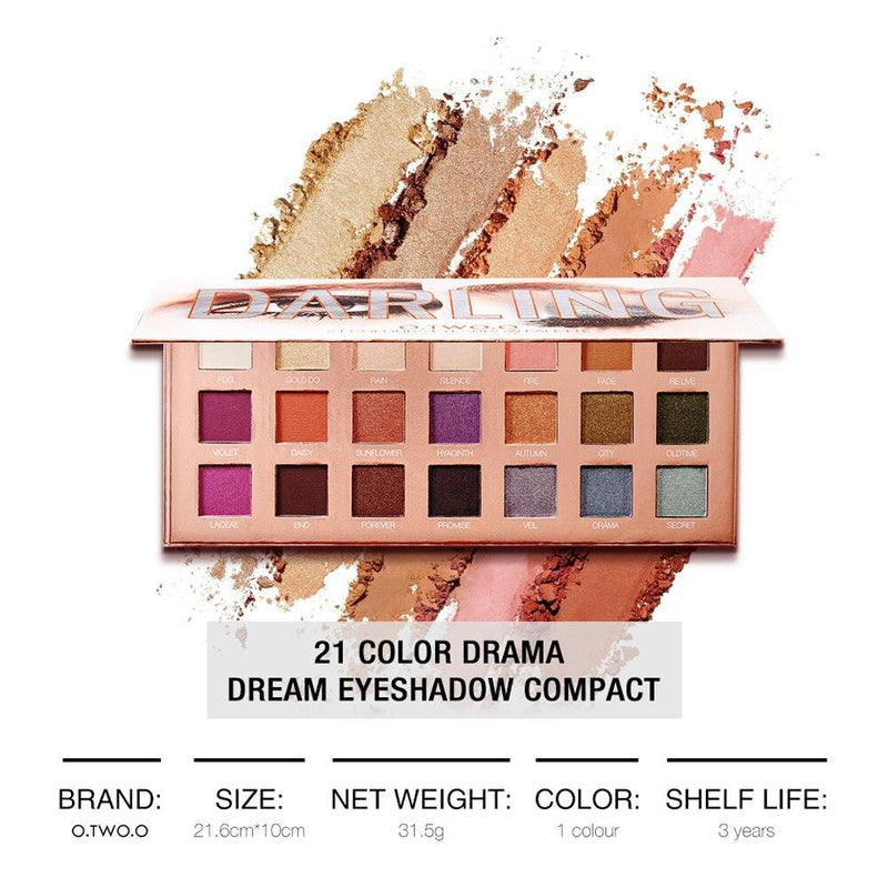 Paleta de Sombras O.TWO.O Glitter - 21 Cores - Preços ao Alcance