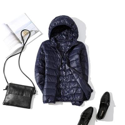 Jaqueta Feminina Puffer com Capuz - Preços ao Alcance