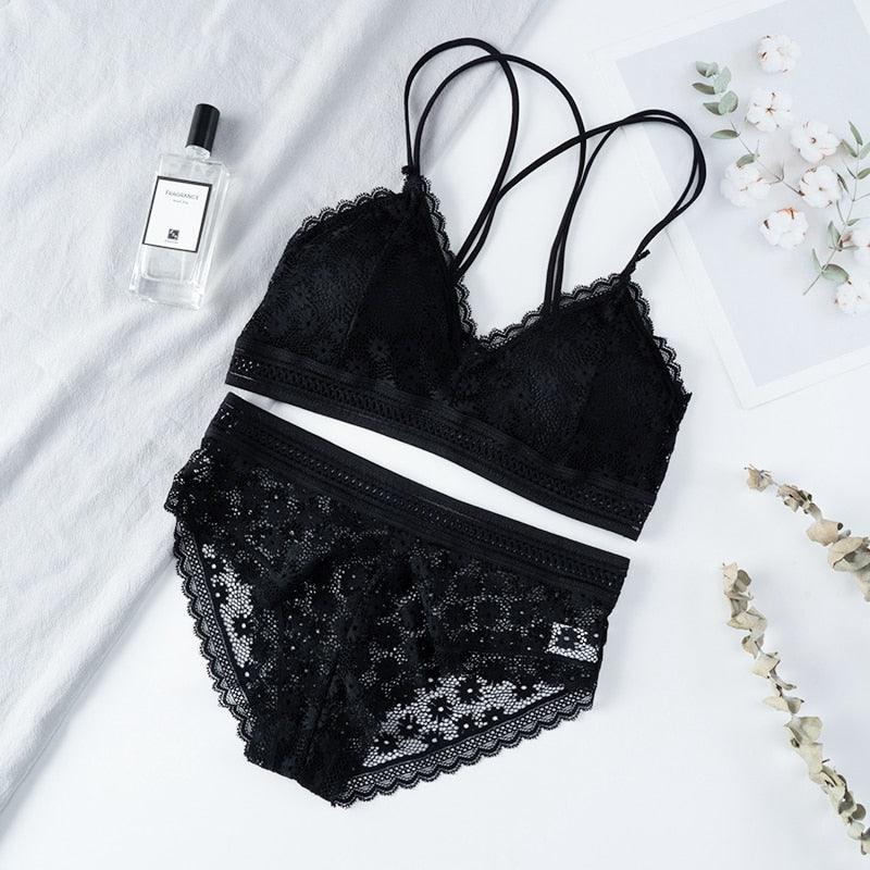 Conjunto Lingerie em Renda Strap - Preços ao Alcance