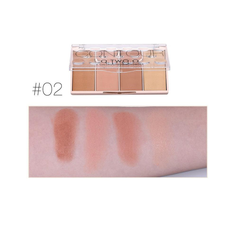 Paleta de Contorno Facial O.TWO.O 4 Cores - Preços ao Alcance