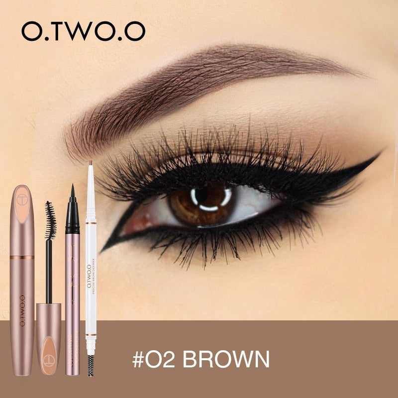 Kit Maquiagem Olhos O.TWO.O - Rímel, Máscara para Sobrancelha e Delineador - Preços ao Alcance