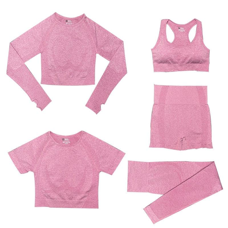 Conjunto Feminino Fitness Yoga - 5 peças - Preços ao Alcance