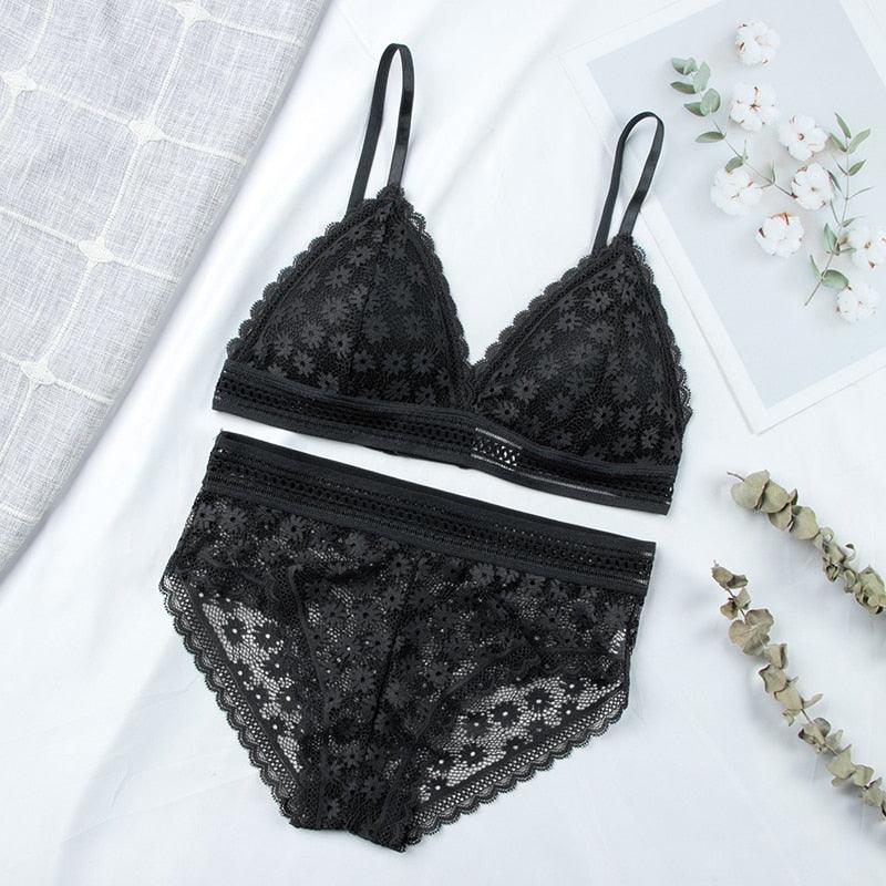 Conjunto Lingerie em Renda Fancy - Preços ao Alcance