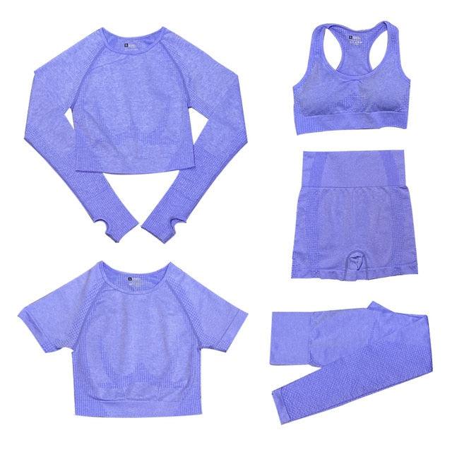 Conjunto Feminino Fitness Yoga - 5 peças - Preços ao Alcance