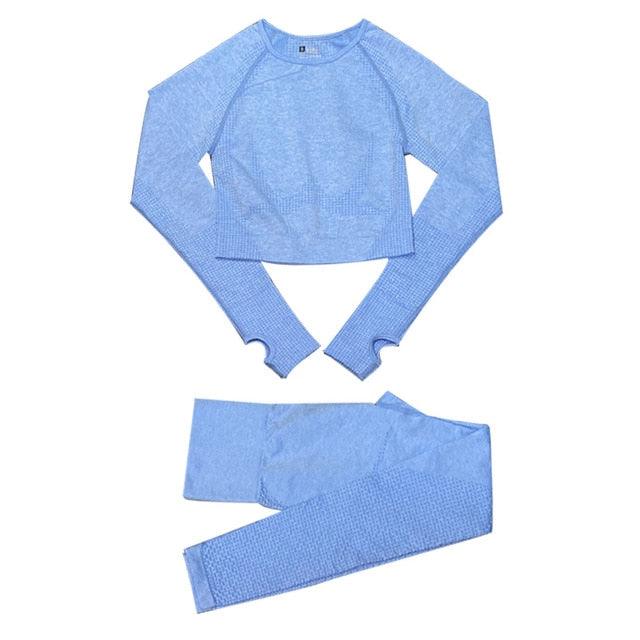 Conjunto Feminino Fitness Yoga Manga Longa - 2 peças - Preços ao Alcance