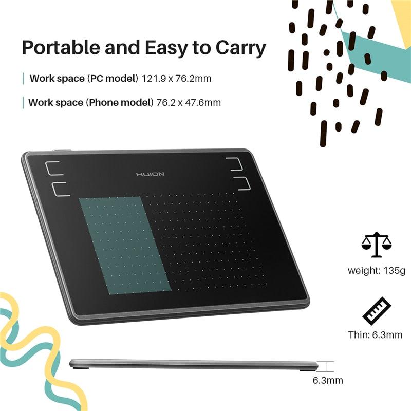 Mesa Digitalizadora Desenho Gráfico e Digital HUION H430P - Preços ao Alcance