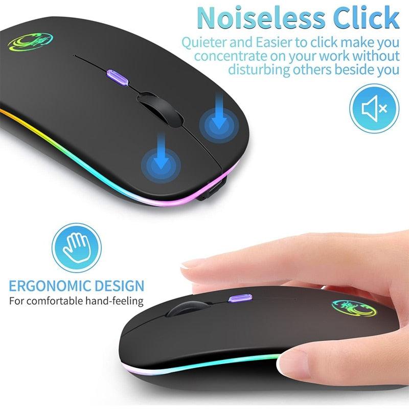 Mouse Wireless Bluetooth RGB Recarregável iMice - Preços ao Alcance