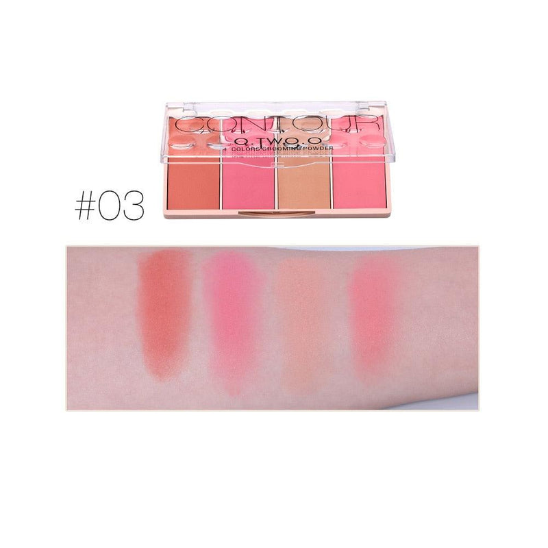 Paleta de Contorno Facial O.TWO.O 4 Cores - Preços ao Alcance