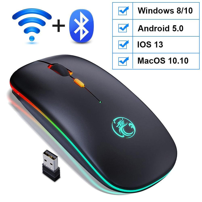 Mouse Wireless Bluetooth RGB Recarregável iMice - Preços ao Alcance