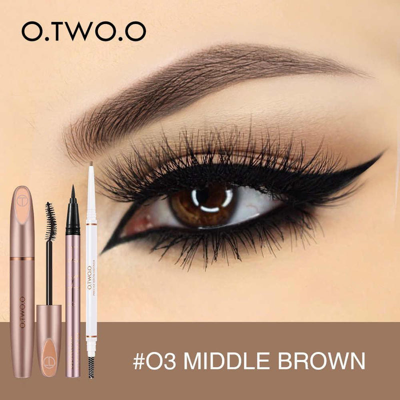 Kit Maquiagem Olhos O.TWO.O - Rímel, Máscara para Sobrancelha e Delineador - Preços ao Alcance
