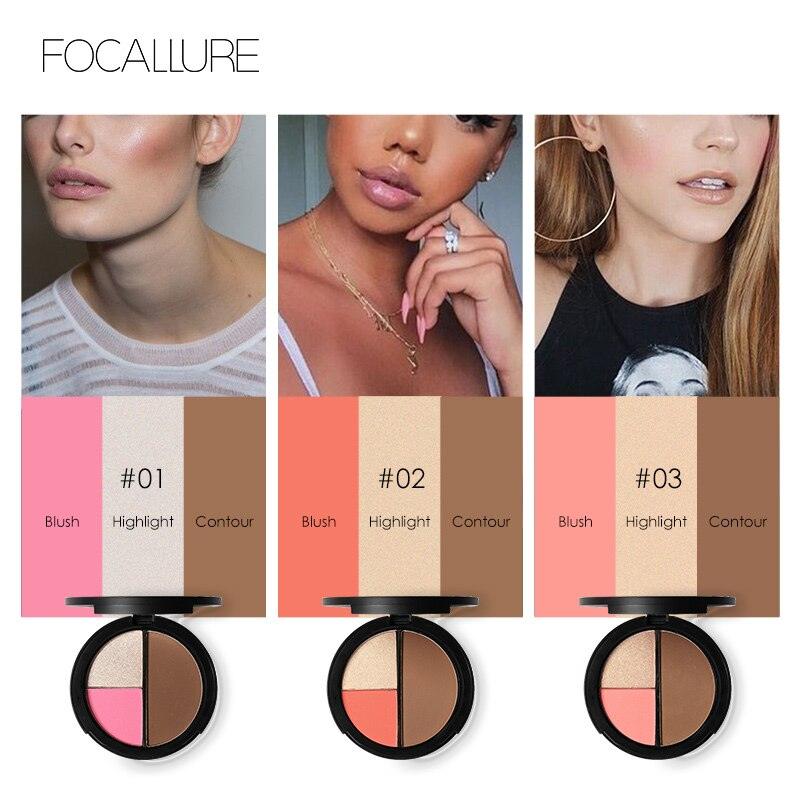 Paleta Contorno Facial Focallure - Iluminador e Bronzeador - Preços ao Alcance