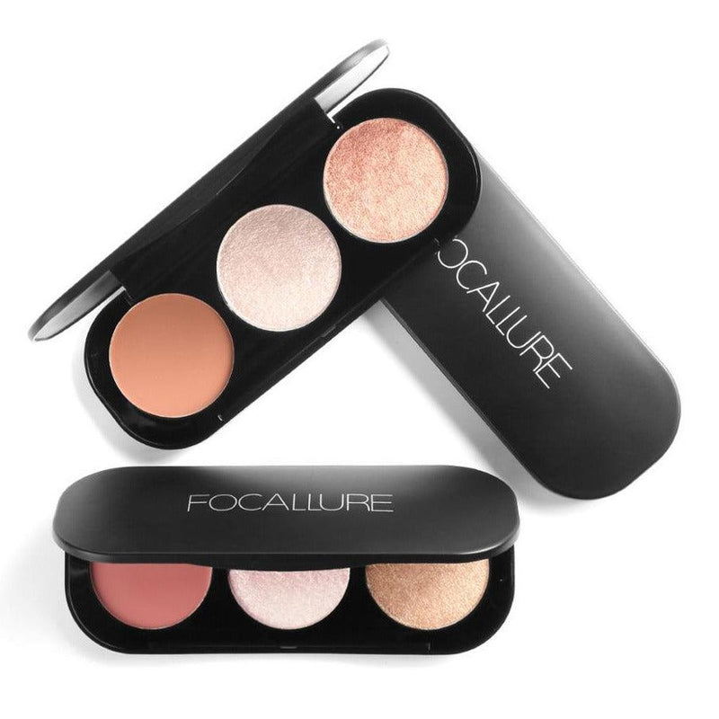 Paleta de Iluminador Focallure - 3 Cores - Preços ao Alcance