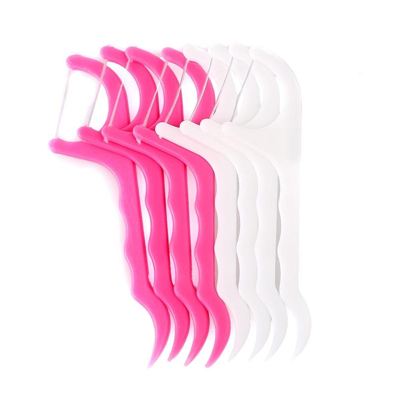 Fio Dental Flosser Prático - Pacote com 100 peças - Preços ao Alcance