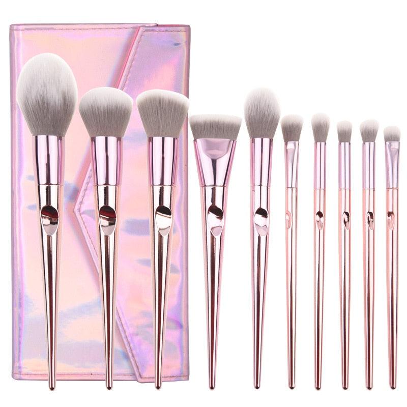 Kit Pincéis para Maquiagem O.TWO.O - 10 Peças - Preços ao Alcance