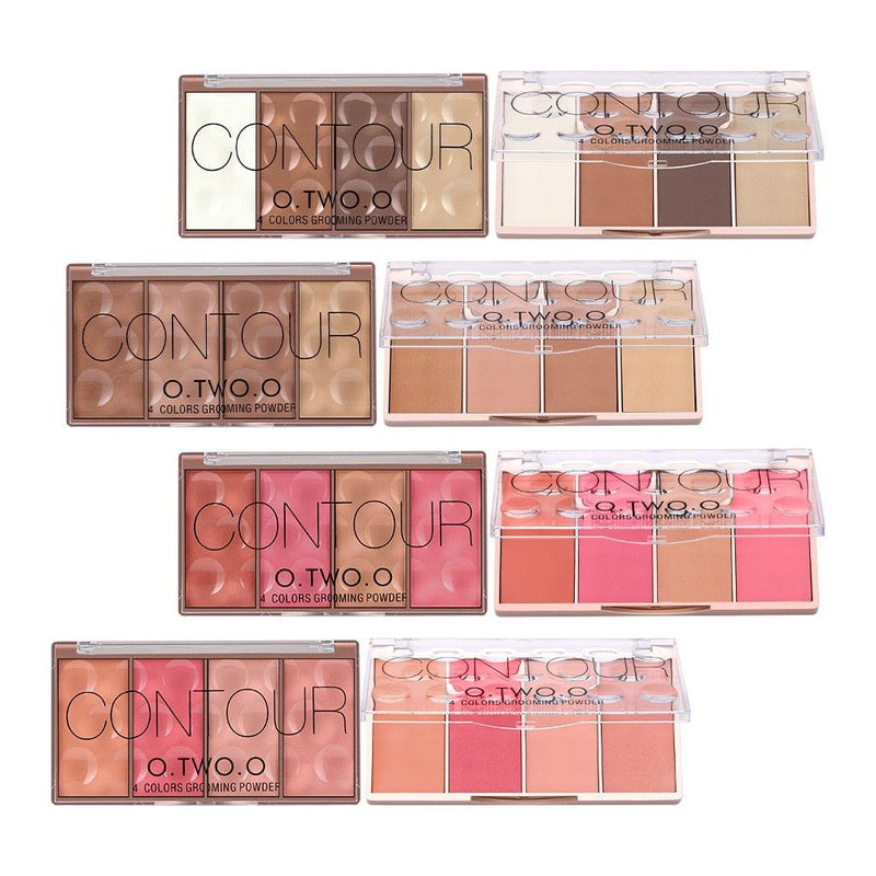 Paleta de Contorno Facial O.TWO.O 4 Cores - Preços ao Alcance