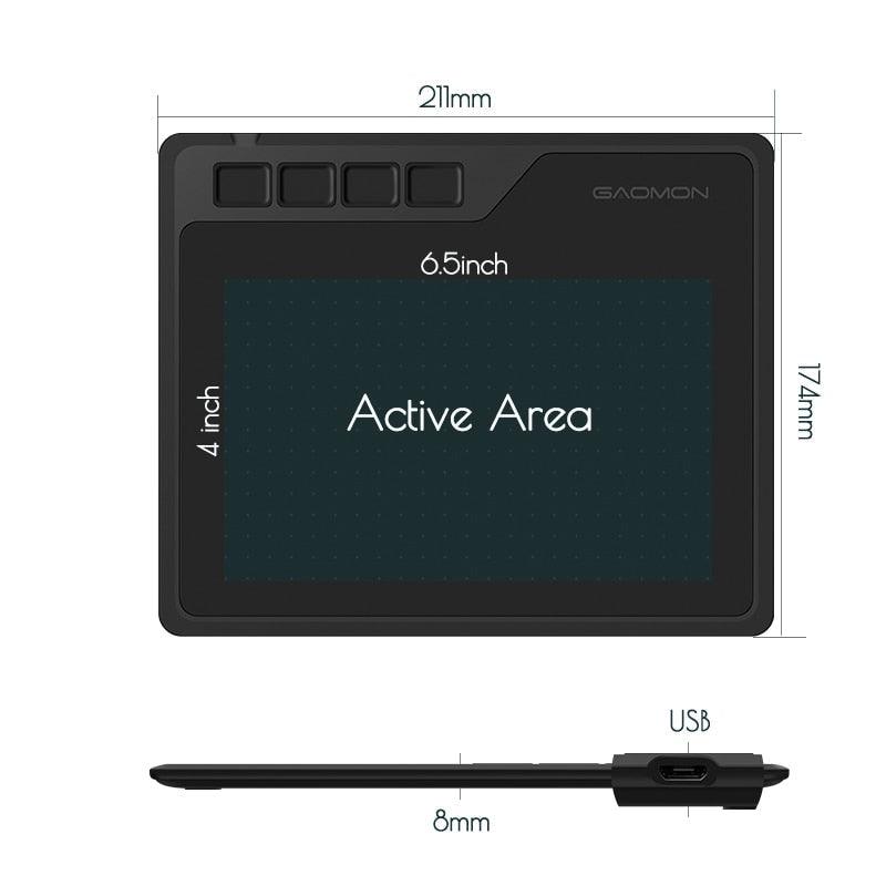 Mesa Digitalizadora Desenho Gráfico e Digital GAOMON S620 - Preços ao Alcance