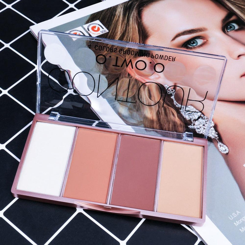 Paleta de Contorno Facial O.TWO.O 4 Cores - Preços ao Alcance