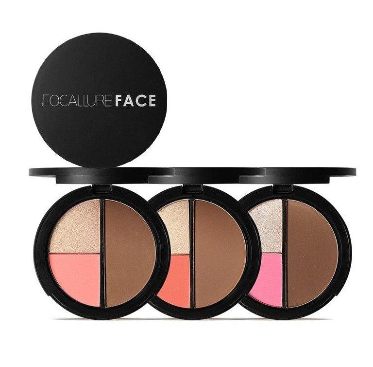 Paleta Contorno Facial Focallure - Iluminador e Bronzeador - Preços ao Alcance