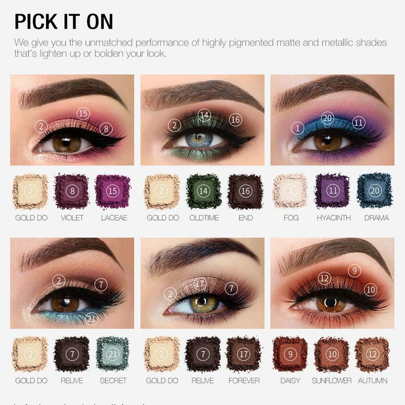 Paleta de Sombras O.TWO.O Glitter - 21 Cores - Preços ao Alcance