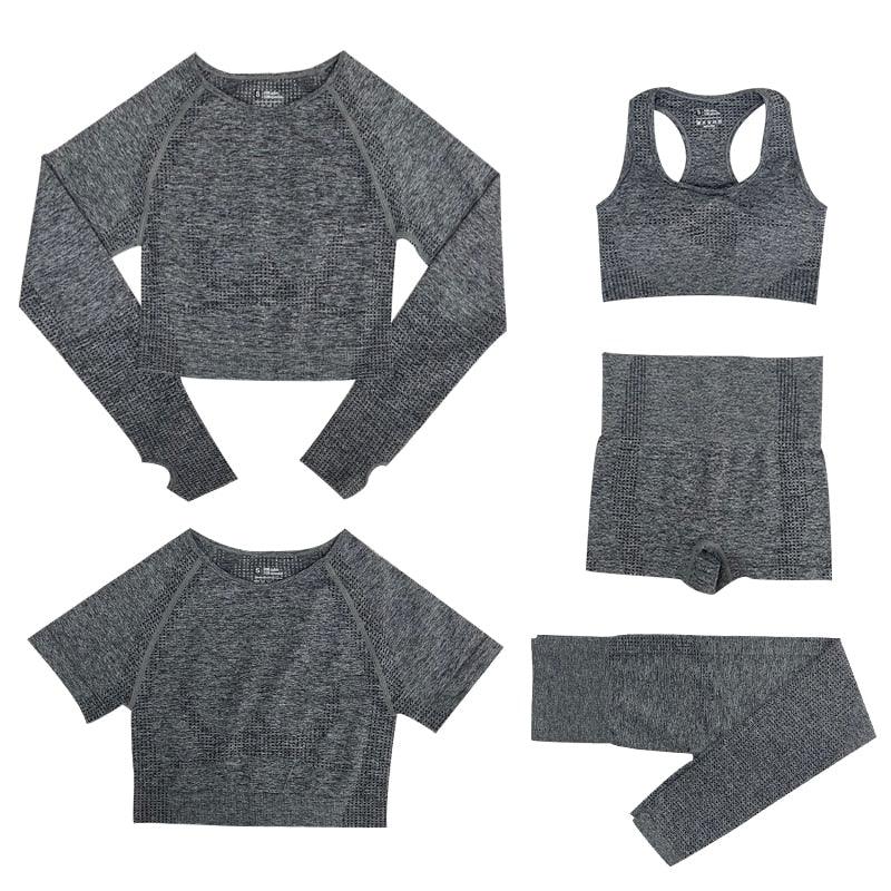 Conjunto Feminino Fitness Yoga - 5 peças - Preços ao Alcance