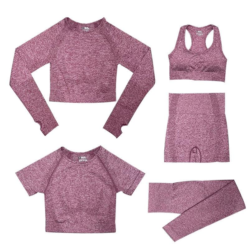 Conjunto Feminino Fitness Yoga - 5 peças - Preços ao Alcance