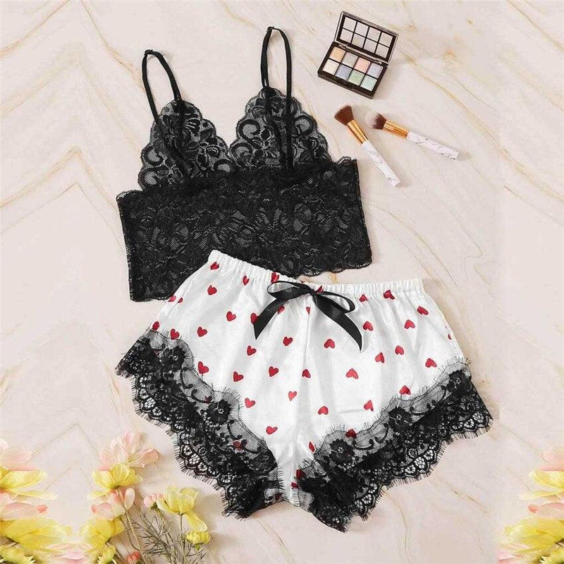 Pijama Feminino Satin Lace - Preços ao Alcance
