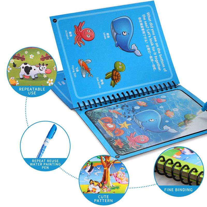 Livro de Colorir Água Mágica - Montessori - Preços ao Alcance