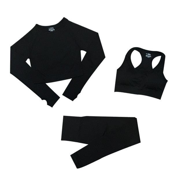 Conjunto Feminino Fitness Yoga - 3 peças - Preços ao Alcance