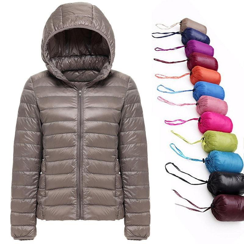 Jaqueta Feminina Puffer com Capuz - Preços ao Alcance