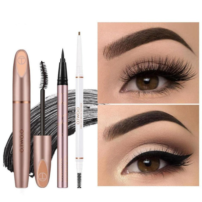 Kit Maquiagem Olhos O.TWO.O - Rímel, Máscara para Sobrancelha e Delineador - Preços ao Alcance