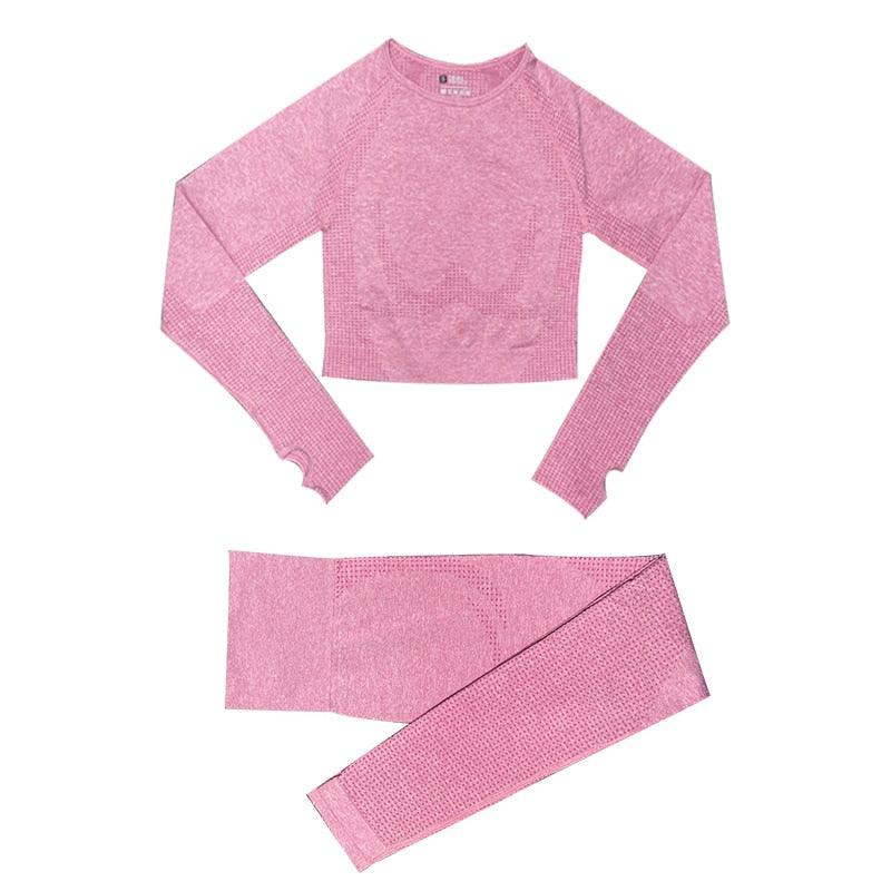 Conjunto Feminino Fitness Yoga Manga Longa - 2 peças - Preços ao Alcance