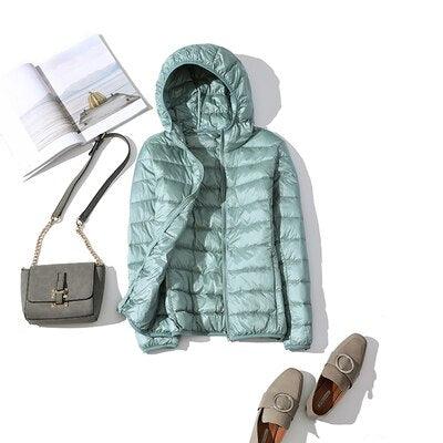 Jaqueta Feminina Puffer com Capuz - Preços ao Alcance