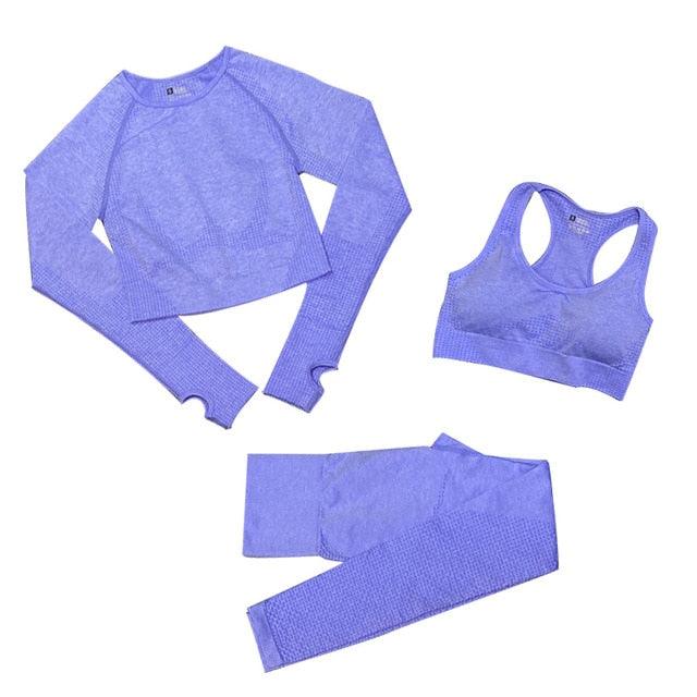 Conjunto Feminino Fitness Yoga - 3 peças - Preços ao Alcance