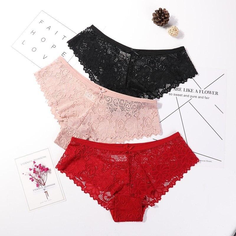 Calcinha em Renda Sexy Lace - Kit com 3 peças - Preços ao Alcance