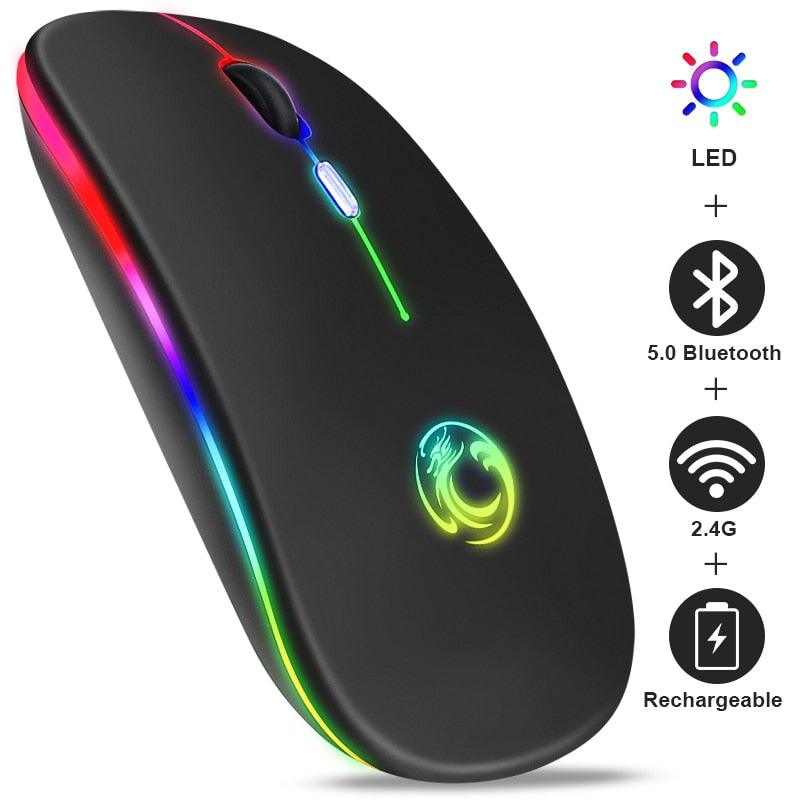 Mouse Wireless Bluetooth RGB Recarregável iMice - Preços ao Alcance
