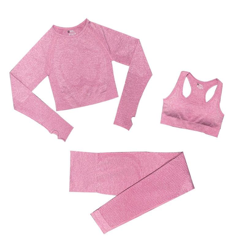 Conjunto Feminino Fitness Yoga - 3 peças - Preços ao Alcance