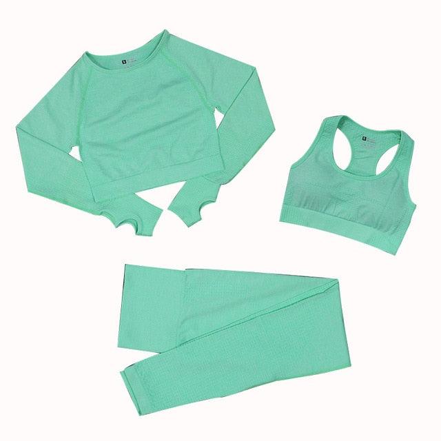 Conjunto Feminino Fitness Yoga - 3 peças - Preços ao Alcance