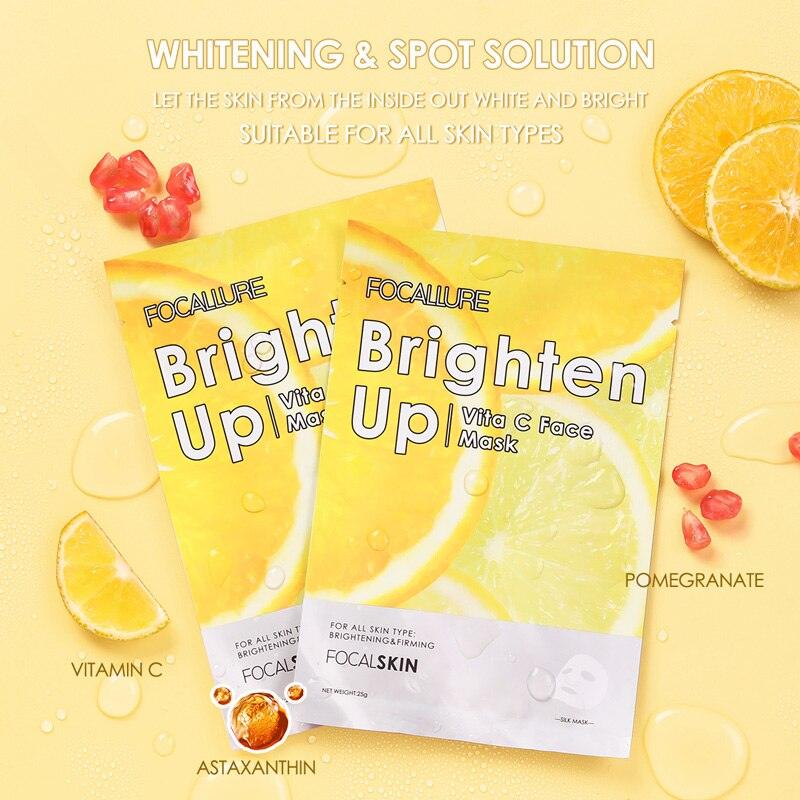 Máscara Facial Focallure Vitamina C - Preços ao Alcance