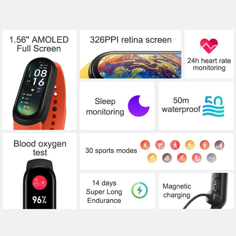 Smartwatch Xiaomi Mi Band 6 Relógio Inteligente - Preços ao Alcance