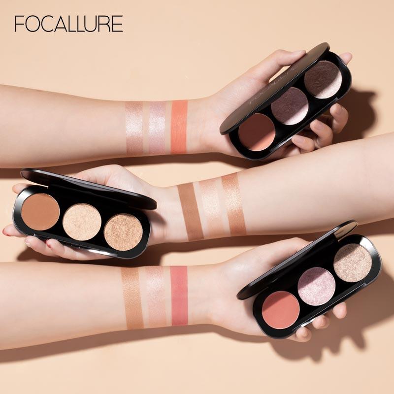 Paleta de Iluminador Focallure - 3 Cores - Preços ao Alcance