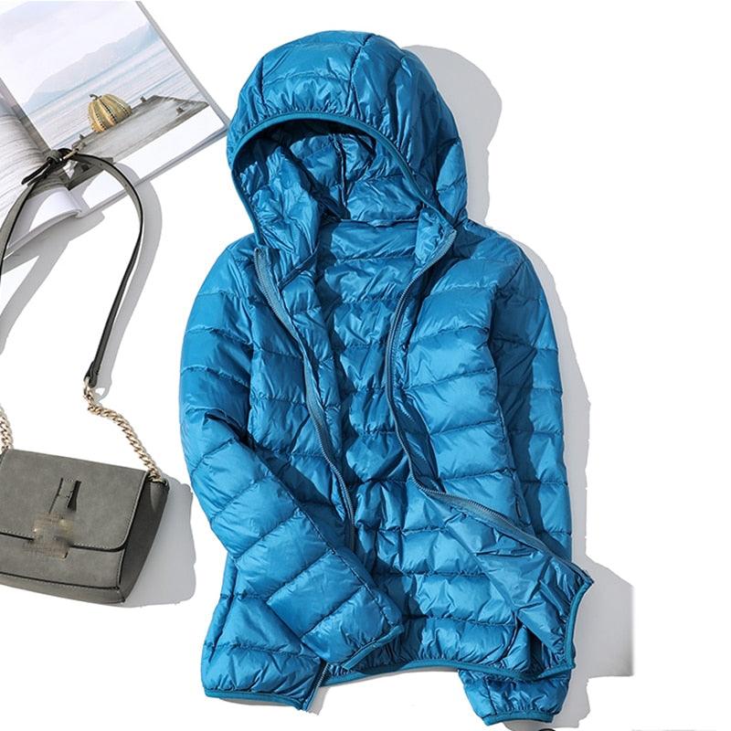Jaqueta Feminina Puffer com Capuz - Preços ao Alcance