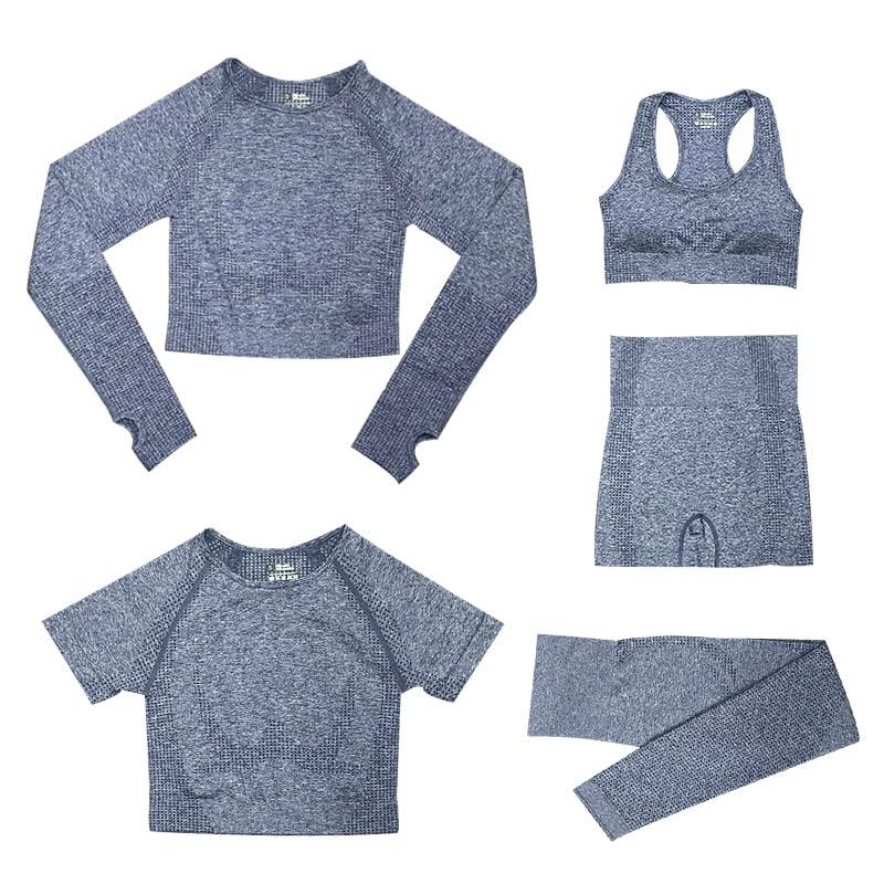 Conjunto Feminino Fitness Yoga - 5 peças - Preços ao Alcance