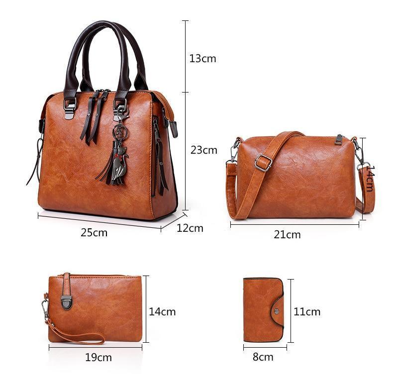 Kit de Bolsas Femininas com 4 peças Vintage Classic - FRETE GRÁTIS - Preços ao Alcance