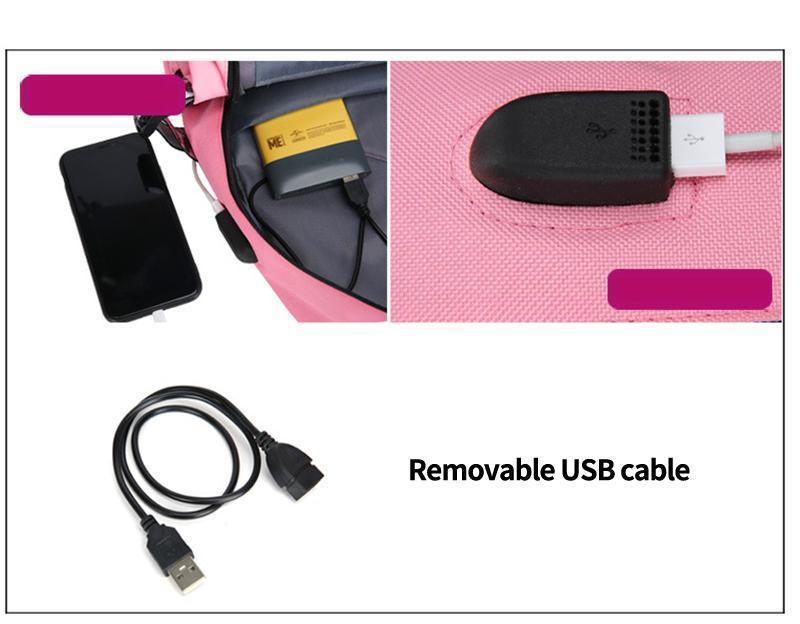 Mochila Feminina com Entrada USB e Trava Anti-Roubo - Preços ao Alcance