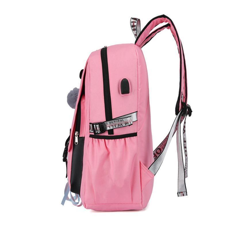 Mochila Feminina com Entrada USB e Trava Anti-Roubo - Preços ao Alcance